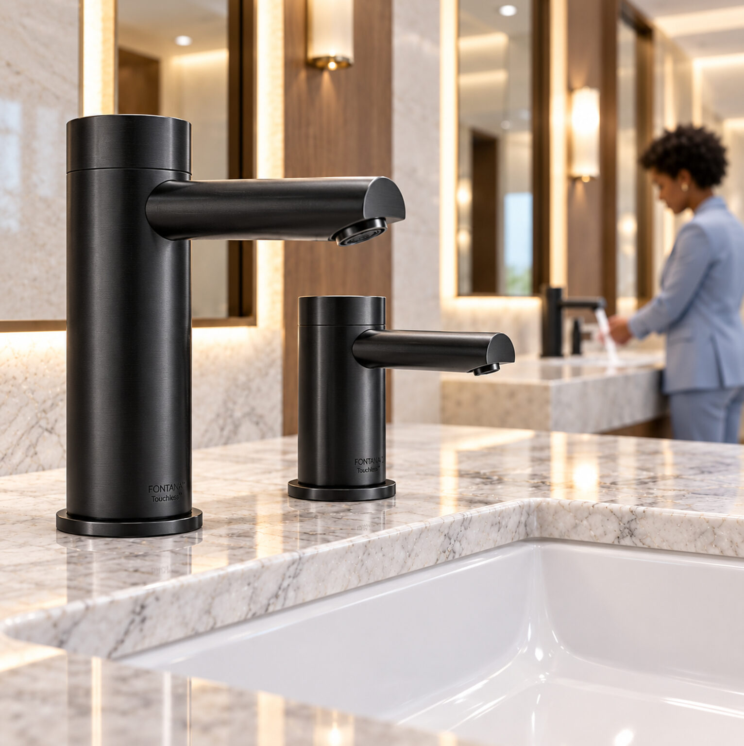 Fontana commercial touchless faucet with automatic sensor operation